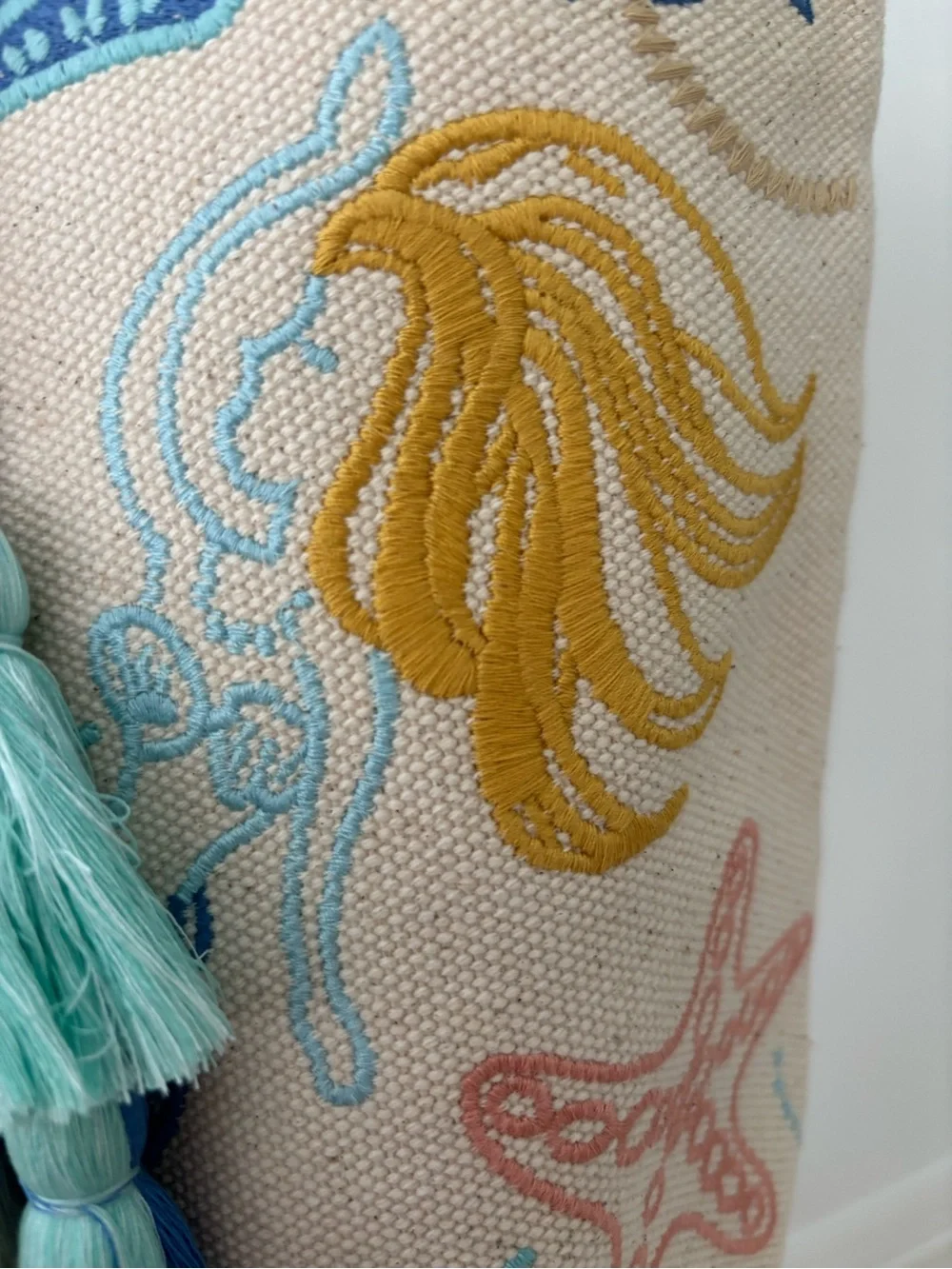 Spartina 449 Embroidered Sea Life Beach Tote ‘Overboard’ NWT Cotton Canvas